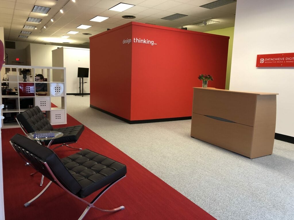 The front reception area of DatAchieve Digital's office