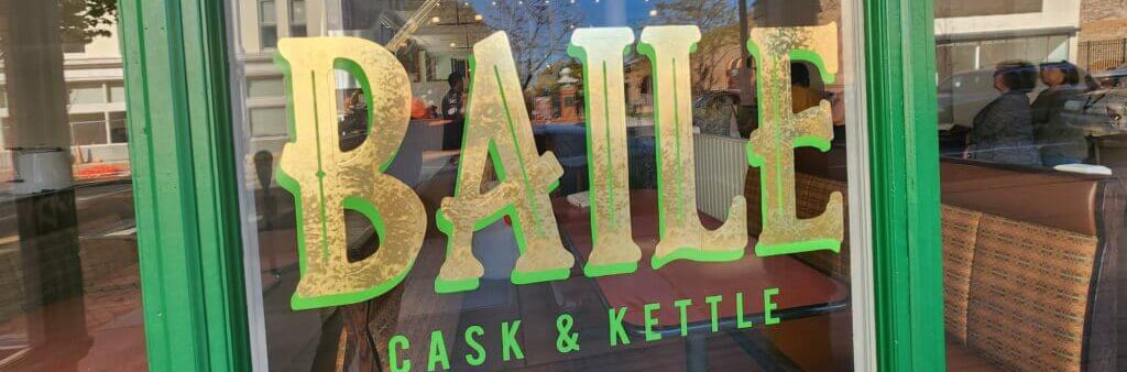 Storefront window with the words 